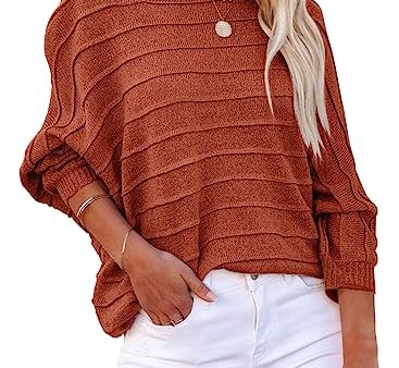 Talla: L - Jersey de Manga Larga para Mujer con Cuello Redondo - Ideal para Otoño e Invierno - Color Rojo, Talla L Fashion